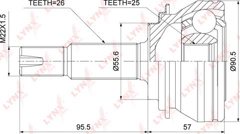 LYNXauto CO-3907 - Jeu de joints, arbre de transmission cwaw.fr