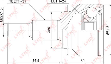 LYNXauto CO-3918 - Jeu de joints, arbre de transmission cwaw.fr