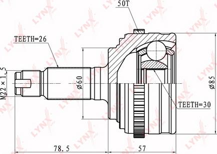 LYNXauto CO-3408A - Jeu de joints, arbre de transmission cwaw.fr