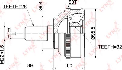 LYNXauto CO-3414A - Jeu de joints, arbre de transmission cwaw.fr