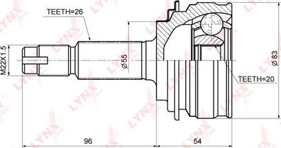 LYNXauto CO-3684 - Jeu de joints, arbre de transmission cwaw.fr