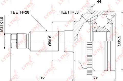 LYNXauto CO-3687A - Jeu de joints, arbre de transmission cwaw.fr