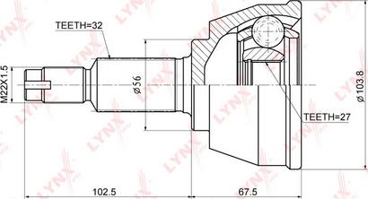 LYNXauto CO-3677 - Jeu de joints, arbre de transmission cwaw.fr