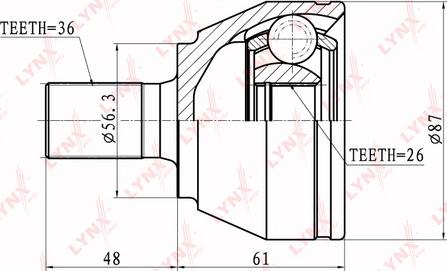 LYNXauto CO-3058 - Jeu de joints, arbre de transmission cwaw.fr