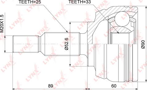 LYNXauto CO-3845 - Jeu de joints, arbre de transmission cwaw.fr