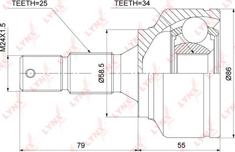 LYNXauto CO-3824 - Jeu de joints, arbre de transmission cwaw.fr