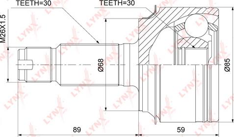 LYNXauto CO-3877 - Jeu de joints, arbre de transmission cwaw.fr