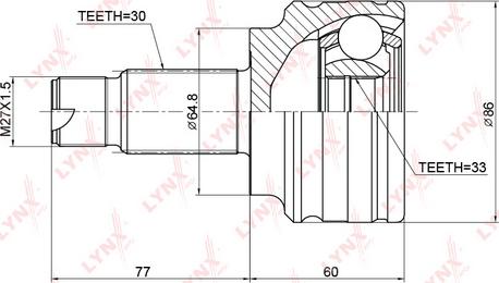 LYNXauto CO-3764 - Jeu de joints, arbre de transmission cwaw.fr