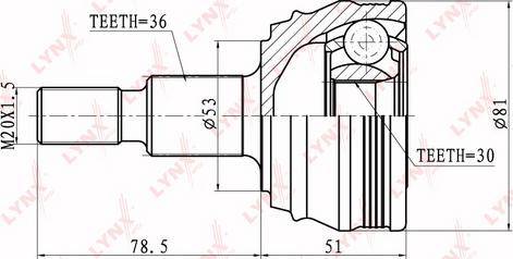 LYNXauto CO-2800 - Jeu de joints, arbre de transmission cwaw.fr