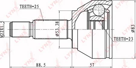 LYNXauto CO-2801 - Jeu de joints, arbre de transmission cwaw.fr