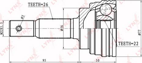 LYNXauto CO-7519 - Jeu de joints, arbre de transmission cwaw.fr