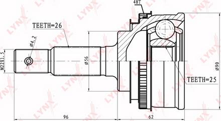 LYNXauto CO-7525A - Jeu de joints, arbre de transmission cwaw.fr