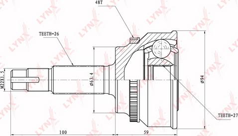 LYNXauto CO-7522A - Jeu de joints, arbre de transmission cwaw.fr