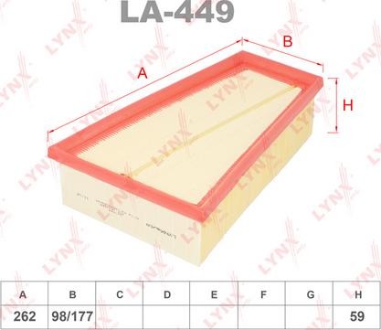 LYNXauto LA-449 - Filtre à air cwaw.fr