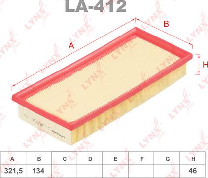 LYNXauto LA-412 - Filtre à air cwaw.fr