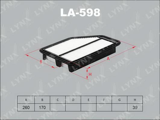 LYNXauto LA-598 - Filtre à air cwaw.fr