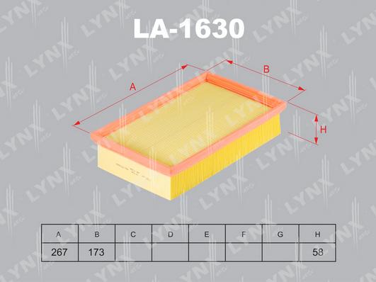 LYNXauto LA-1630 - Filtre à air cwaw.fr