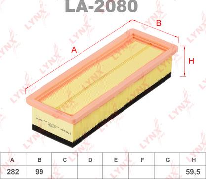 LYNXauto LA-2080 - Filtre à air cwaw.fr