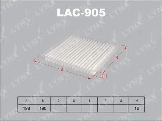 LYNXauto LAC-905 - Filtre, air de l'habitacle cwaw.fr