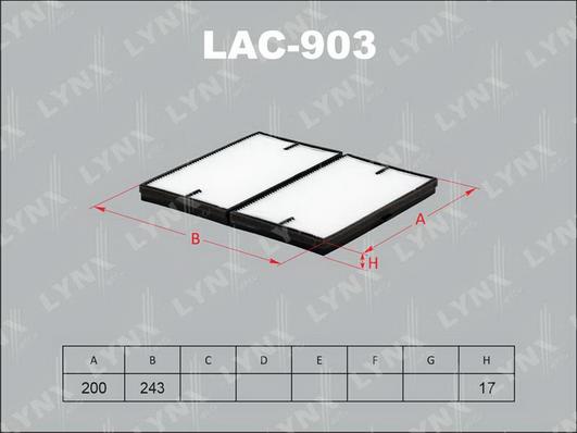 LYNXauto LAC-903 - Filtre, air de l'habitacle cwaw.fr