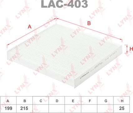 LYNXauto LAC-403 - Filtre, air de l'habitacle cwaw.fr