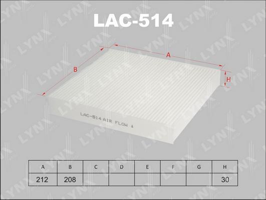 LYNXauto LAC-514 - Filtre, air de l'habitacle cwaw.fr