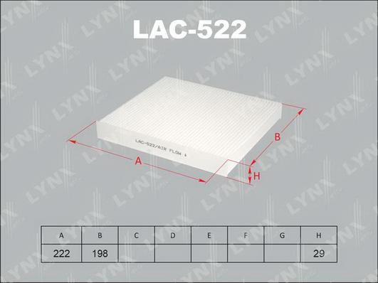 LYNXauto LAC-522 - Filtre, air de l'habitacle cwaw.fr