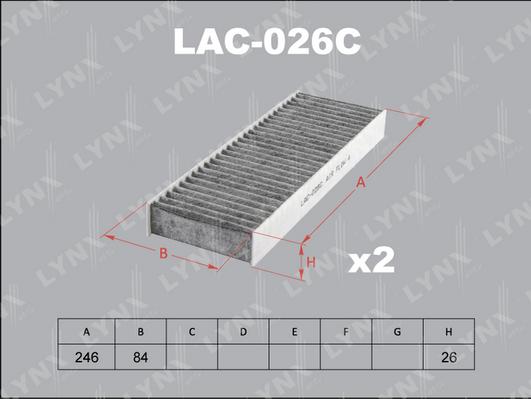 LYNXauto LAC-026C - Filtre, air de l'habitacle cwaw.fr