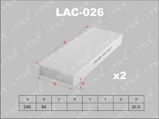 LYNXauto LAC-026 - Filtre, air de l'habitacle cwaw.fr