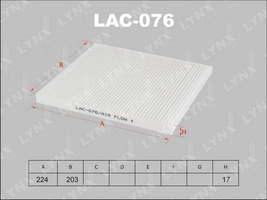 LYNXauto LAC-076 - Filtre, air de l'habitacle cwaw.fr