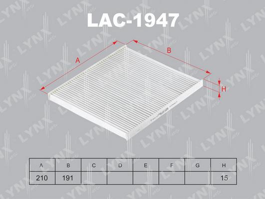 LYNXauto LAC-1947 - Filtre, air de l'habitacle cwaw.fr