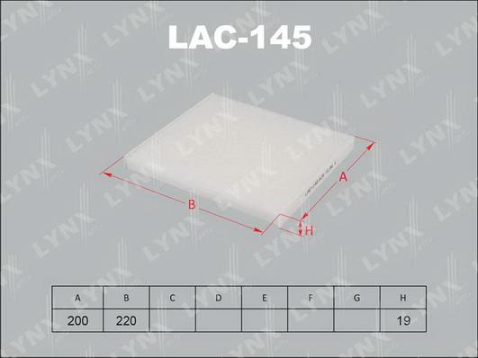 LYNXauto LAC-145 - Filtre, air de l'habitacle cwaw.fr