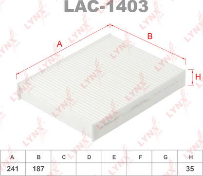 LYNXauto LAC-1403 - Filtre, air de l'habitacle cwaw.fr