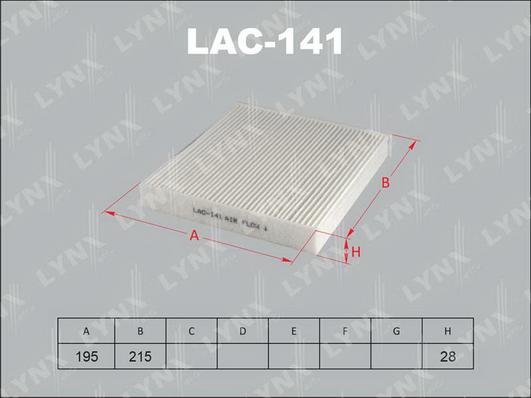 LYNXauto LAC-141 - Filtre, air de l'habitacle cwaw.fr