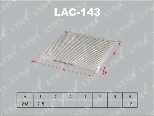 LYNXauto LAC-143 - Filtre, air de l'habitacle cwaw.fr