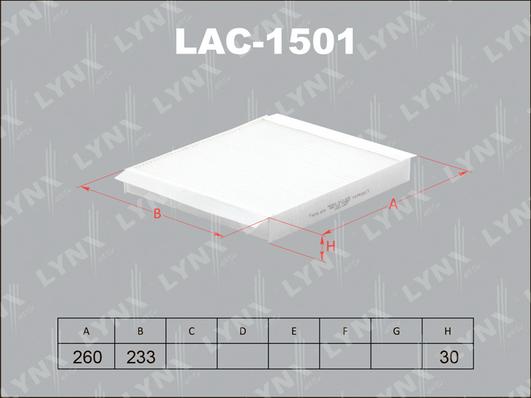 LYNXauto LAC-1501 - Filtre, air de l'habitacle cwaw.fr