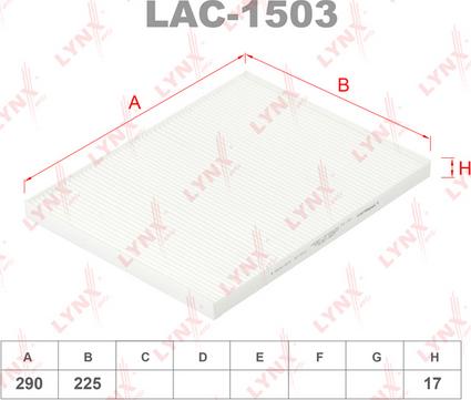 LYNXauto LAC-1503 - Filtre, air de l'habitacle cwaw.fr