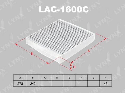 LYNXauto LAC-1600C - Filtre, air de l'habitacle cwaw.fr