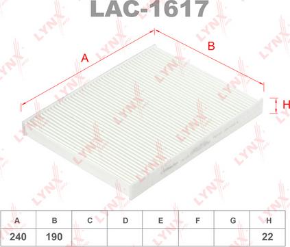 LYNXauto LAC-1617 - Filtre, air de l'habitacle cwaw.fr