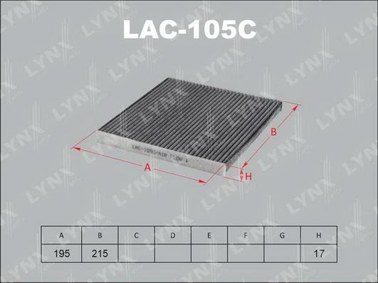 LYNXauto LAC-105C - Filtre, air de l'habitacle cwaw.fr