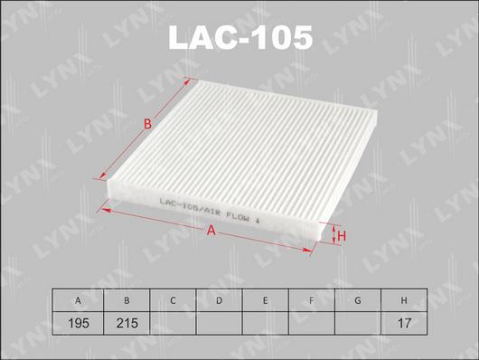 LYNXauto LAC-105 - Filtre, air de l'habitacle cwaw.fr