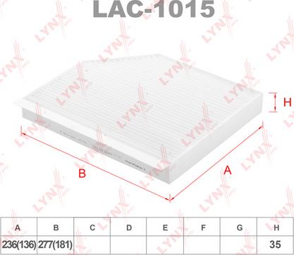 LYNXauto LAC-1015 - Filtre, air de l'habitacle cwaw.fr