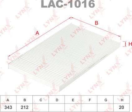 LYNXauto LAC-1016 - Filtre, air de l'habitacle cwaw.fr