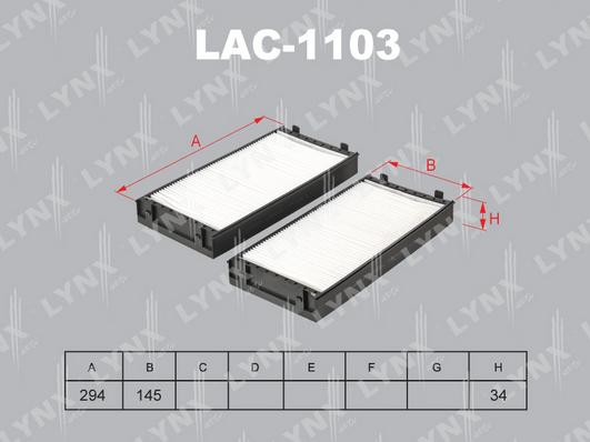 LYNXauto LAC-1103 - Filtre, air de l'habitacle cwaw.fr