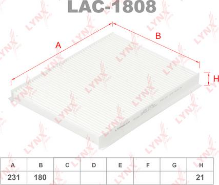 LYNXauto LAC-1808 - Filtre, air de l'habitacle cwaw.fr