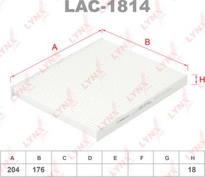 LYNXauto LAC-1814 - Filtre, air de l'habitacle cwaw.fr