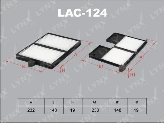 LYNXauto LAC-124 - Filtre, air de l'habitacle cwaw.fr