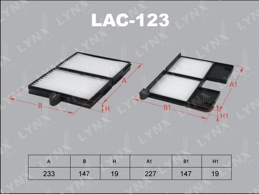 LYNXauto LAC-123 - Filtre, air de l'habitacle cwaw.fr