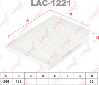 LYNXauto LAC-1221 - Filtre, air de l'habitacle cwaw.fr