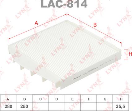 LYNXauto LAC-814 - Filtre, air de l'habitacle cwaw.fr